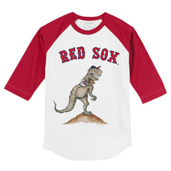 Boston Red Sox Tiny Turnip Youth TT Rex 3/4-Sleeve Raglan T-Shirt - MLB T-shirts