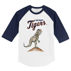 Detroit Tigers Tiny Turnip Youth TT Rex 3/4-Sleeve Raglan T-Shirt - MLB T-shirts