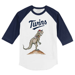 Minnesota Twins Tiny Turnip Youth TT Rex 3/4-Sleeve Raglan T-Shirt - MLB T-shirts