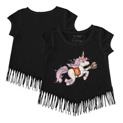 Baltimore Orioles Tiny Turnip Girls Youth Unicorn Fringe T-Shirt - MLB T-shirts