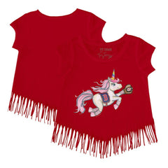 Boston Red Sox Tiny Turnip Girls Youth Unicorn Fringe T-Shirt - MLB T-shirts