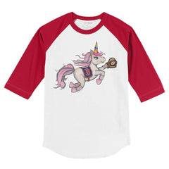 Boston Red Sox Tiny Turnip Youth Unicorn 3/4-Sleeve Raglan T-Shirt - MLB T-shirts