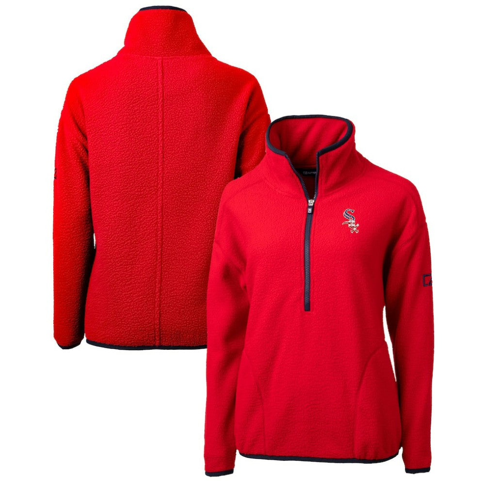 Chicago White Sox Cutter & Buck Women's Americana Logo Cascade Eco Sherpa Fleece Half-Zip Pullover Jacket - MLB Jackets