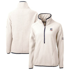 New York Yankees Cutter & Buck Women's Americana Logo Cascade Eco Sherpa Fleece Half-Zip Pullover Jacket - MLB Jackets