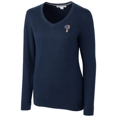 Philadelphia Phillies Cutter & Buck Women's Americana Logo Lakemont Tri-Blend V-Neck Pullover Sweater - MLB Pullover