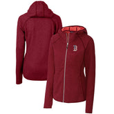 Boston Red Sox Cutter & Buck Women's Americana Logo Mainsail Sweater-Knit Full-Zip Hoodie - MLB Hoodies