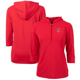 Cleveland Guardians Cutter & Buck Women's Americana Logo DryTec Virtue Eco Pique Recycled Half-Zip Pullover Hoodie - MLB Hoodies