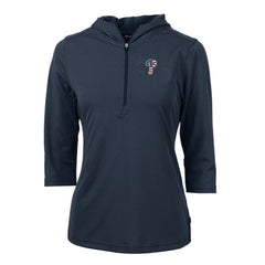 Philadelphia Phillies Cutter & Buck Women's Americana Logo DryTec Virtue Eco Pique Recycled Half-Zip Pullover Hoodie - MLB Hoodies