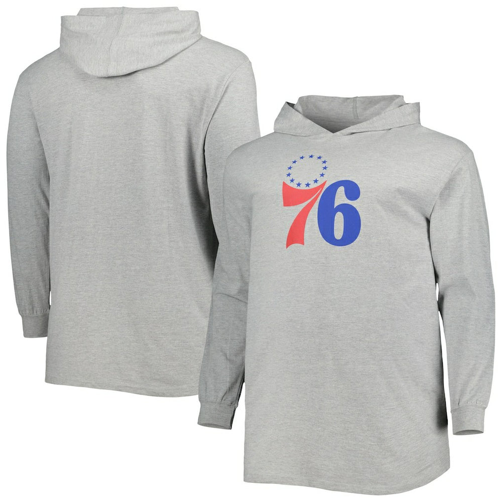 Heather Gray Philadelphia 76ers Big & Tall Pullover Hoodie | NBA