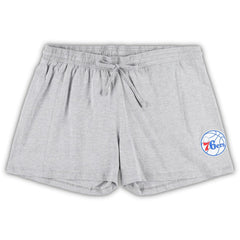 Royal/Heather Gray Philadelphia 76ers Women's Plus Size T-Shirt & Shorts Combo Set | NBA