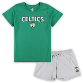 Kelly Green/Heather Gray Boston Celtics Women's Plus Size T-Shirt & Shorts Combo Set | NBA
