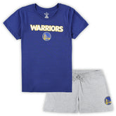 Royal/Heather Gray Golden State Warriors Women's Plus Size T-Shirt & Shorts Combo Set sale | NBA