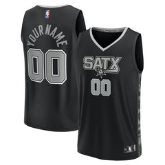 Black San Antonio Spurs Fast Break Custom Replica Jersey | NBA