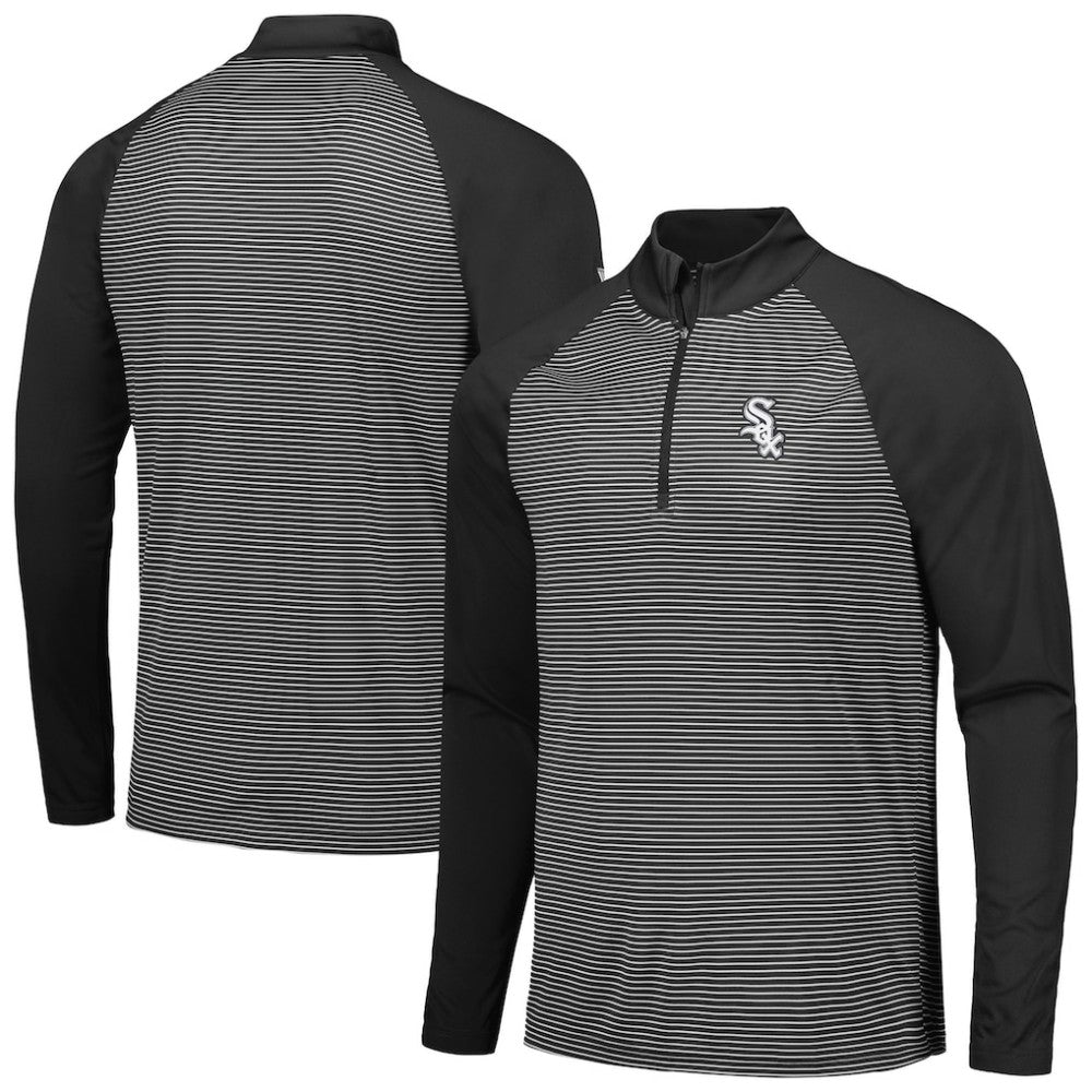 Chicago White Sox Levelwear Charter Striped Raglan Quarter-Zip Top - MLB Tops