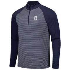 Detroit Tigers Levelwear Charter Striped Raglan Quarter-Zip Top - MLB Tops