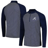 Atlanta Braves Levelwear Charter Striped Raglan Quarter-Zip Top - MLB Tops