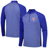 New York Mets Levelwear Charter Striped Raglan Quarter-Zip Top - MLB Tops