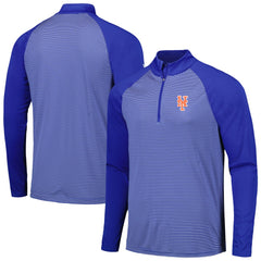 New York Mets Levelwear Charter Striped Raglan Quarter-Zip Top - MLB Tops