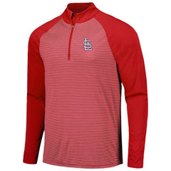 St. Louis Cardinals Levelwear Charter Striped Raglan Quarter-Zip Top - MLB Tops
