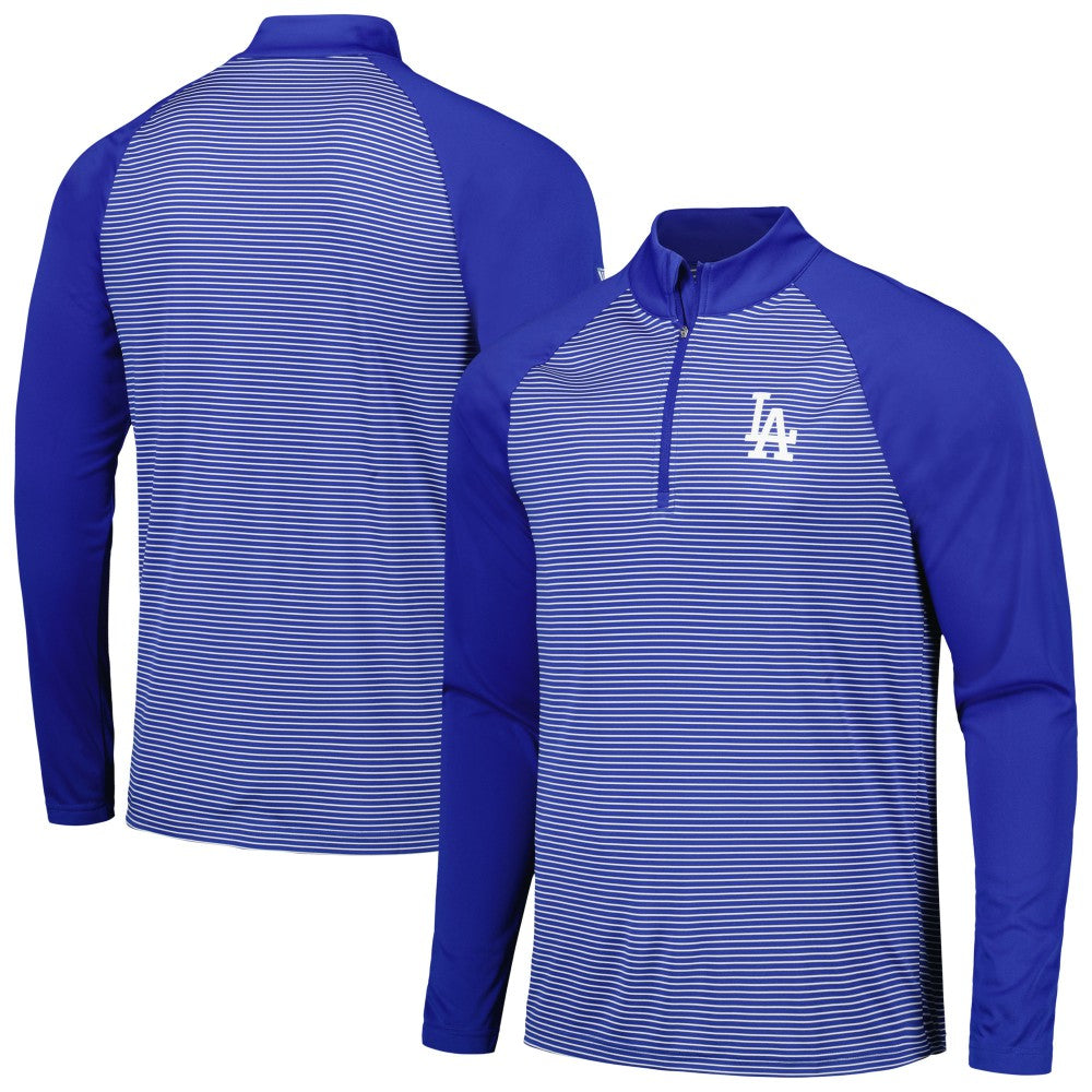 Los Angeles Dodgers Levelwear Charter Striped Raglan Quarter-Zip Top - MLB Tops