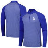Los Angeles Dodgers Levelwear Charter Striped Raglan Quarter-Zip Top - MLB Tops