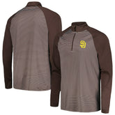 San Diego Padres Levelwear Charter Striped Raglan Quarter-Zip Top - MLB Tops