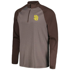 San Diego Padres Levelwear Charter Striped Raglan Quarter-Zip Top - MLB Tops