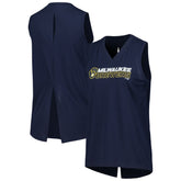 Milwaukee Brewers Levelwear Women's Paisley Chase V-Neck Tank Top - MLB Tanks