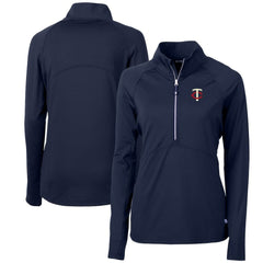 Minnesota Twins Cutter & Buck Women's Adapt Eco Knit Stretch Half-Zip Logo Pullover Top - MLB Pullover