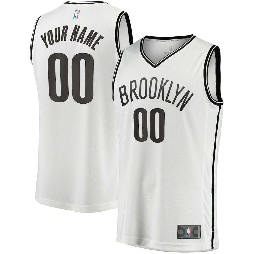 White Brooklyn Nets Fast Break Custom Replica Jersey | NBA