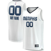 White Memphis Grizzlies Fast Break Custom Replica Jersey | NBA