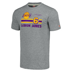 Gray LeBron James Los Angeles Lakers Homage Number Tri-Blend T-Shirt | NBA