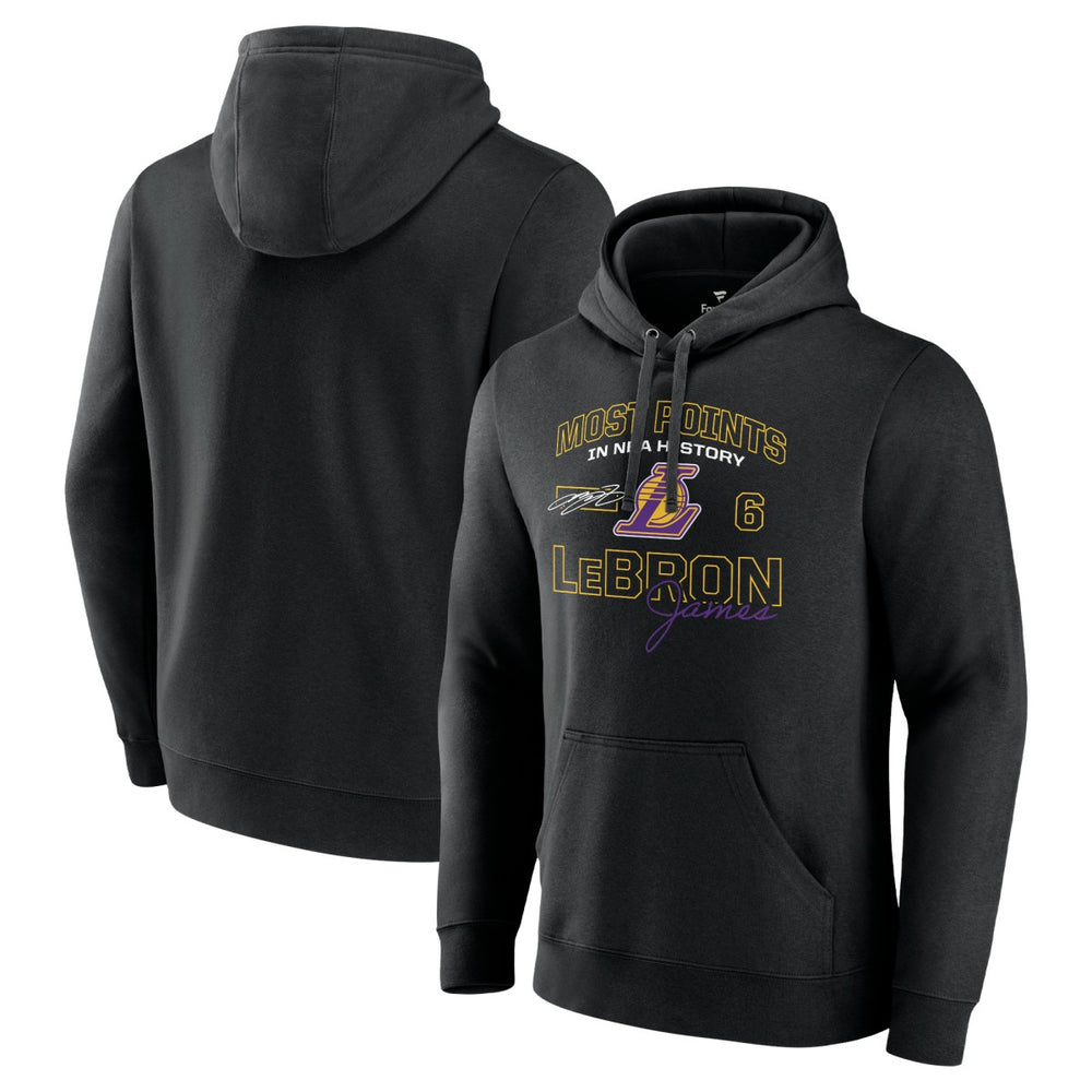 Black LeBron James Los Angeles Lakers Most Points in NBA History Pullover Hoodie | NBA