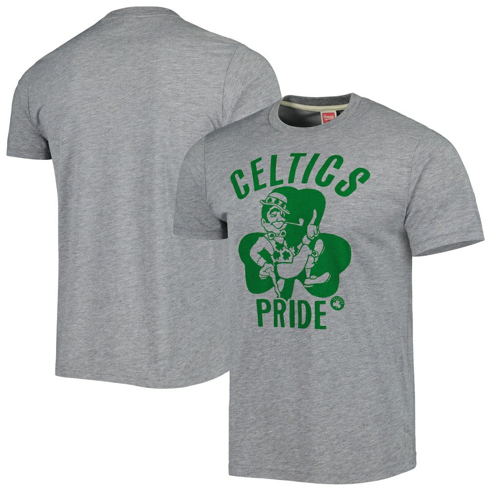 Heather Gray Boston Celtics Homage Unisex Hometown Hyper Local Tri-Blend T-Shirt | NBA