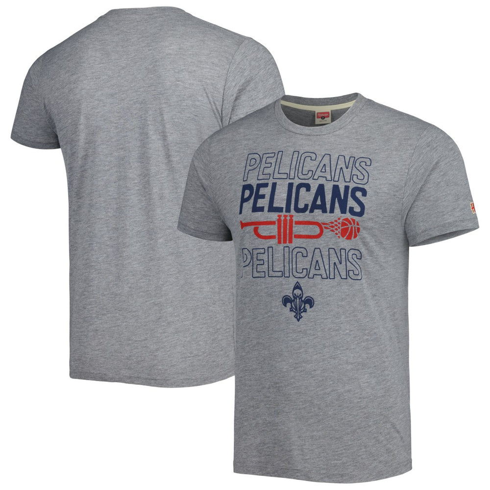 Heather Gray New Orleans Pelicans Homage Unisex Hometown Hyper Local Tri-Blend T-Shirt | NBA