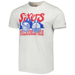 Ash Philadelphia 76ers Homage Unisex Hometown Hyper Local Tri-Blend T-Shirt | NBA