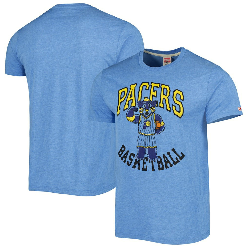 Light Blue Indiana Pacers Homage Unisex Team Mascot Tri-Blend T-Shirt | NBA