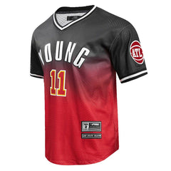 Black/Red Trae Young Atlanta Hawks Post Ombre Name & Number T-Shirt | NBA