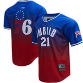 Royal/Red Joel Embiid Philadelphia 76ers Post Ombre Name & Number T-Shirt | NBA