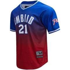 Royal/Red Joel Embiid Philadelphia 76ers Post Ombre Name & Number T-Shirt | NBA