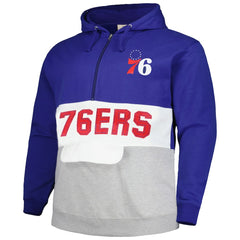 Royal Philadelphia 76ers Big & Tall Anorak Half-Zip Hoodie | NBA