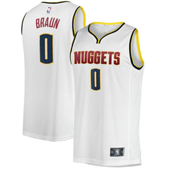 White Christian Braun Denver Nuggets Fast Break Player Jersey sale | NBA
