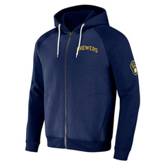 Milwaukee Brewers Darius Rucker Collection by Fanatics Raglan Full-Zip Hoodie - MLB Hoodies