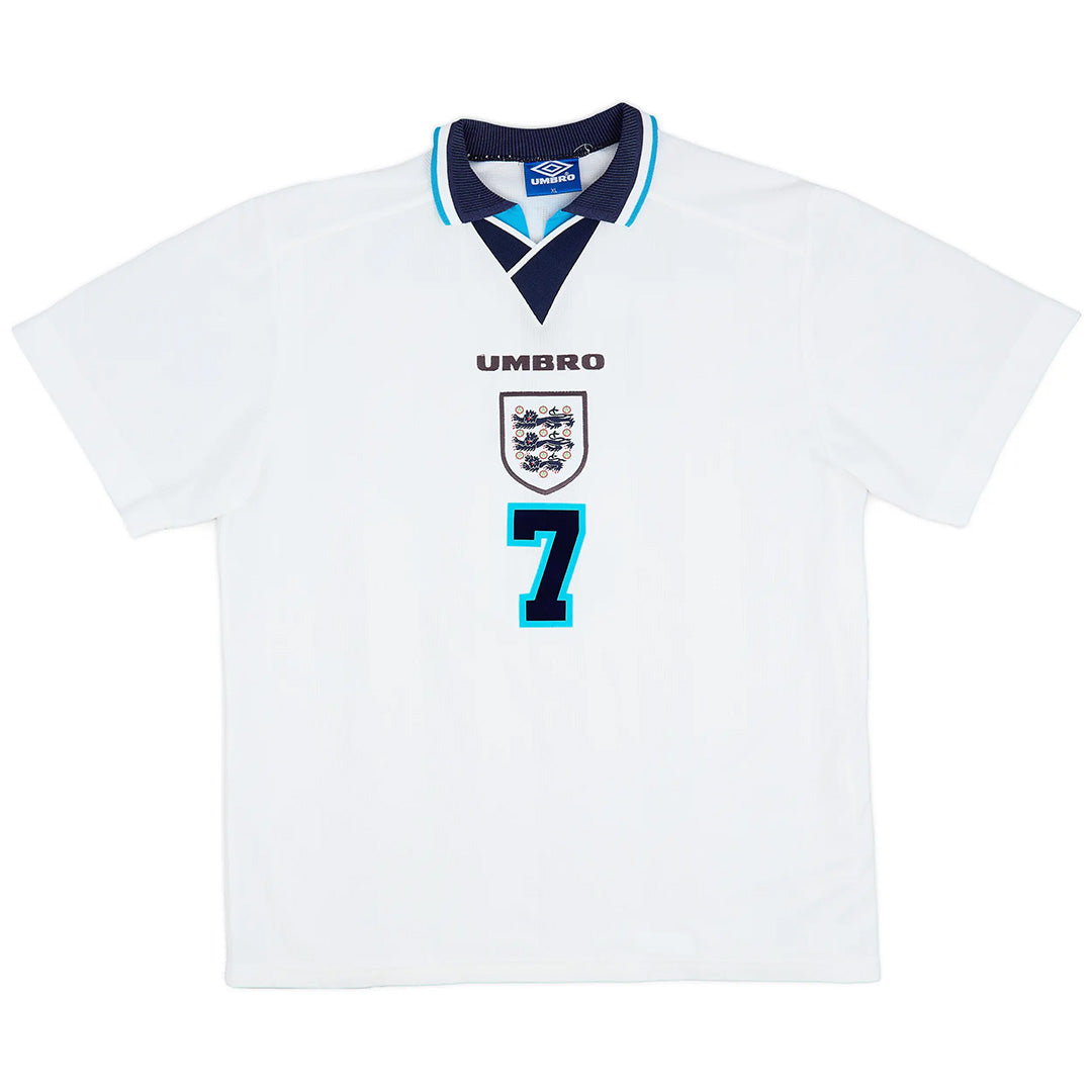 BECKHAM #7 Retro England Home Jersey Euro Cup 1996