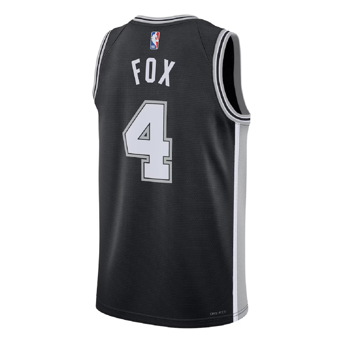 Unisex San Antonio Spurs De'Aaron Fox #4 Black Swingman Jersey - Icon Edition