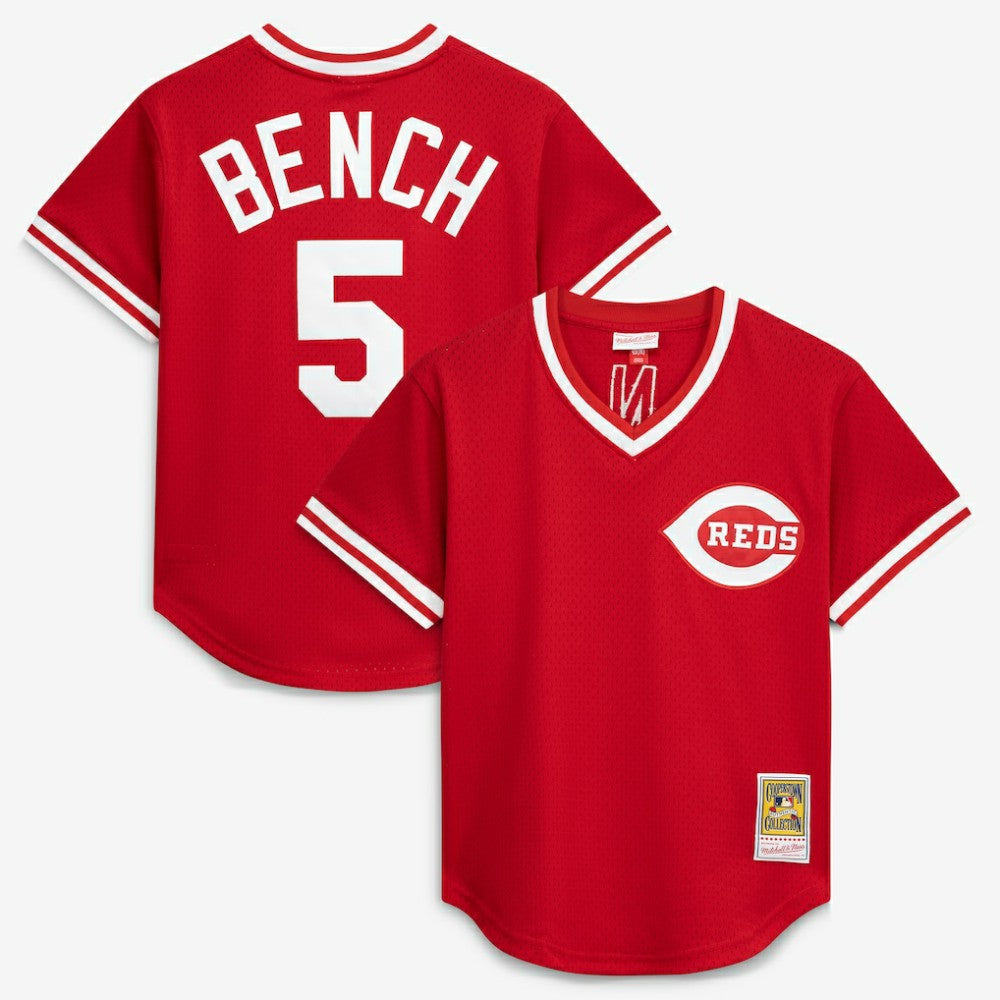 Johnny Bench Cincinnati Reds Mitchell & Ness Authentic Batting Practice Jersey - MLB Jerseys