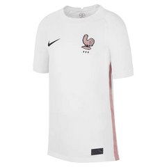 France 2022-23 Away Youth Soccer Jersey White-Pink Glaze-Blue