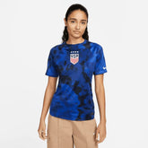USA 2022-23 Away Women 4 Star Soccer Jersey Bright Blue-White