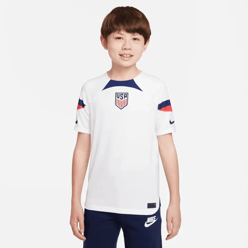 USA 2022-23 Home Youth Soccer Jersey White-Loyal Blue