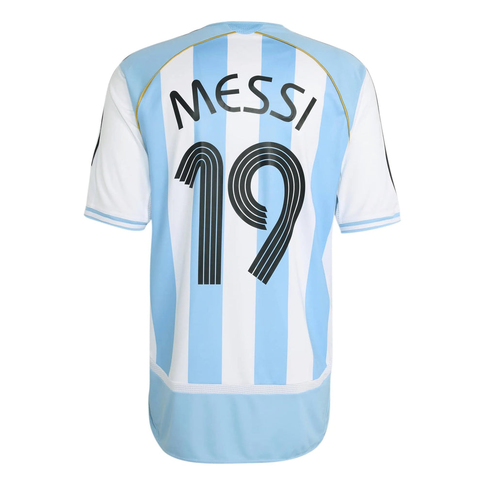Argentina 2006 Men's Retro Stadium Home Messi #19 Soccer Jersey
